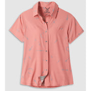 Club Ride Women's Bandara Trailhead Party Shirt Mineral Red Barb Print