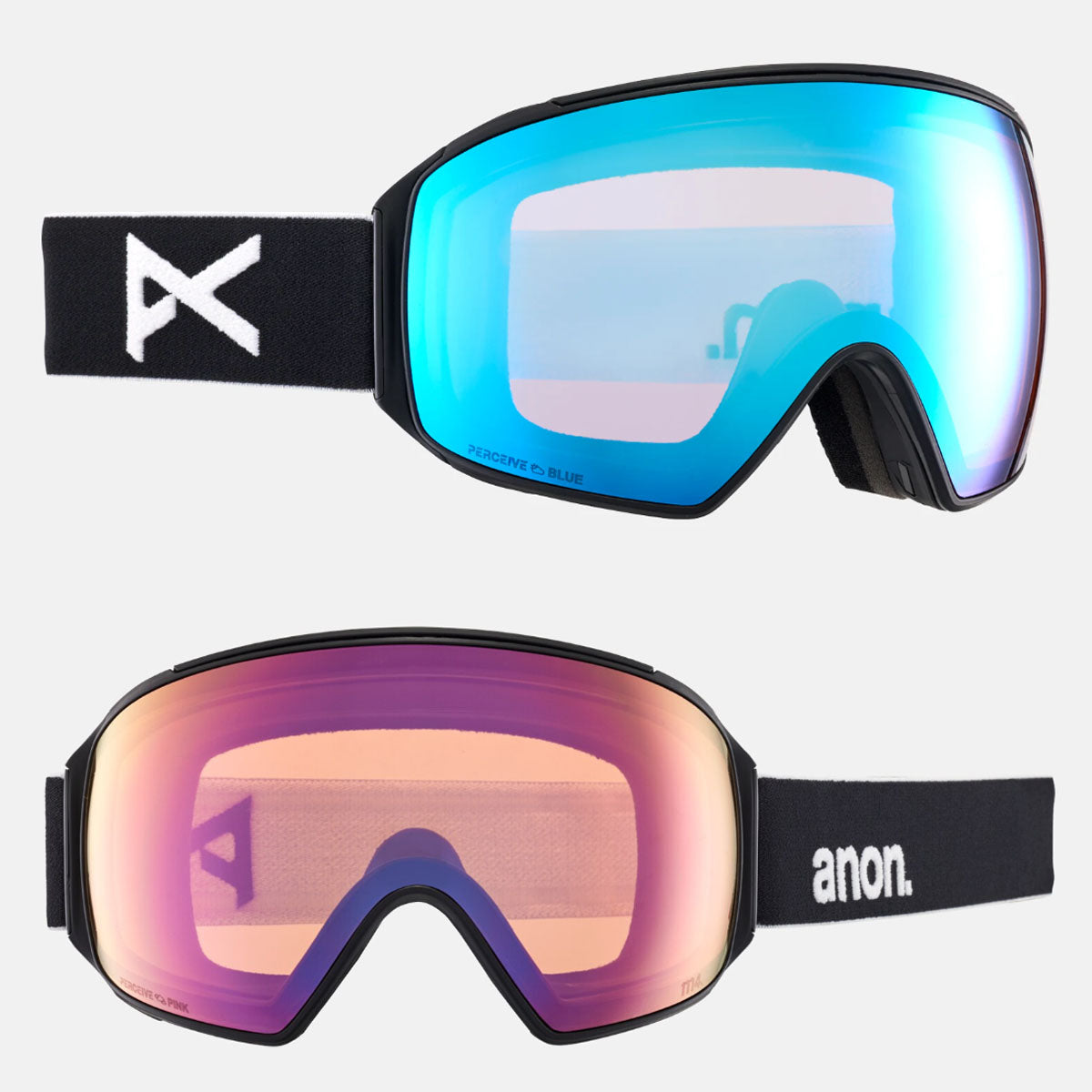 Anon M4 Goggle Toric + Bonus Lens + MFI® Face Mask Black / Perceive Variable Blue (21% / S2) / Perceive Cloudy Pink (53% / S1)