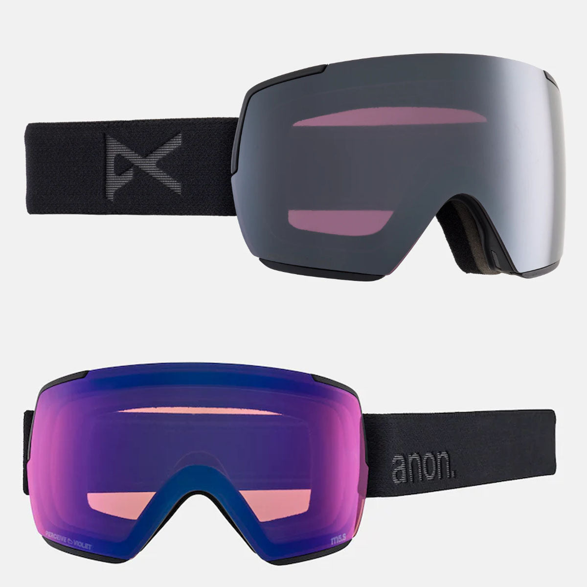 Anon M5S Goggles (Toric) + Bonus Lens + MFI® Face Mask Smoke / Perceive Sunny Onyx (6% / S4) / Perceive Variable Violet (34% / S2)