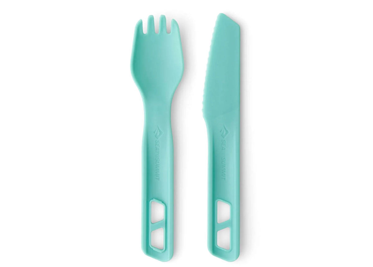 Sea to Summit Passage Cutlery Set - (2 Piece) 2 Piece (Spork and Knife / AquaSea Blue