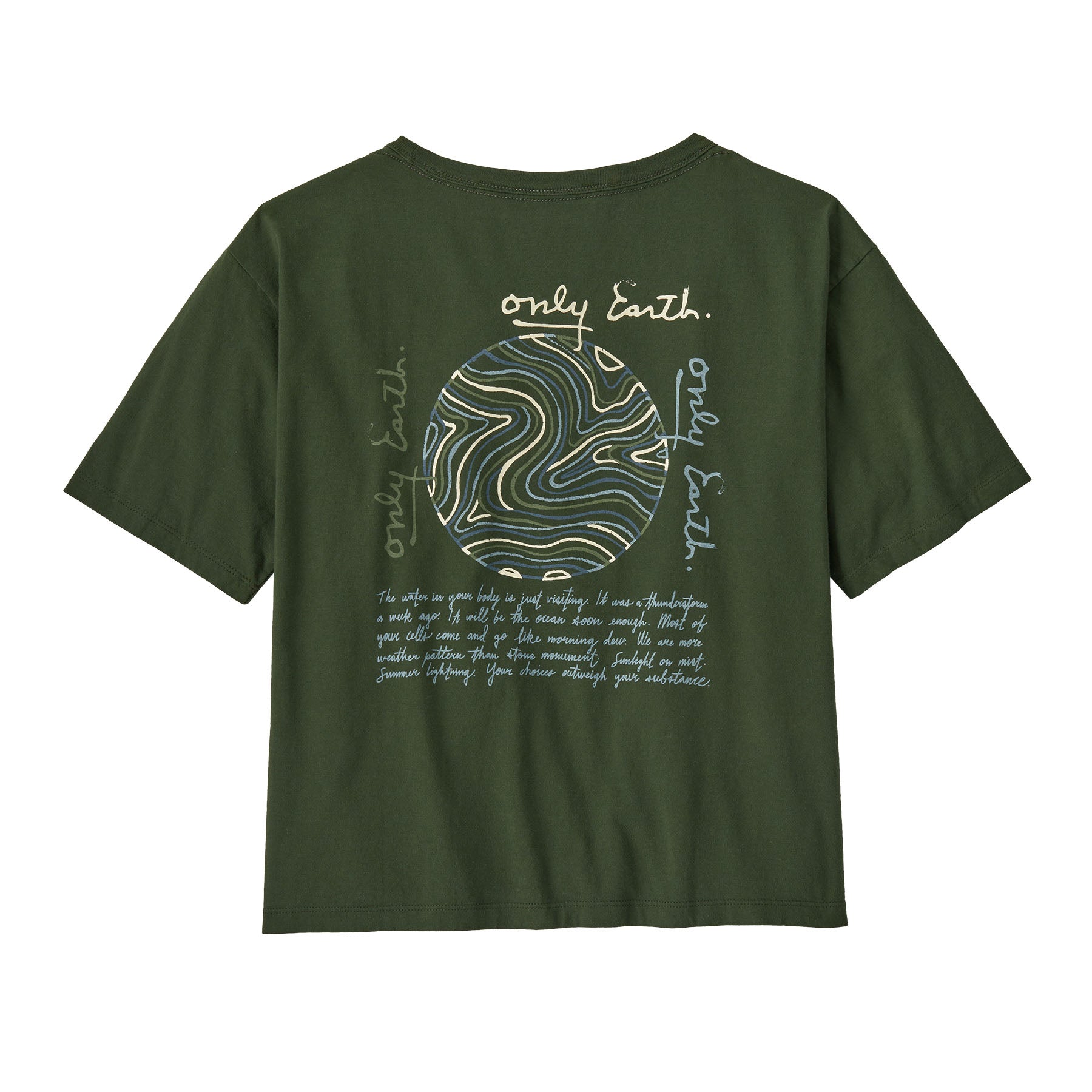 Patagonia Women's CTA Easy Cut Organic T-Shirt Earth Currents: Torrey Pine Green