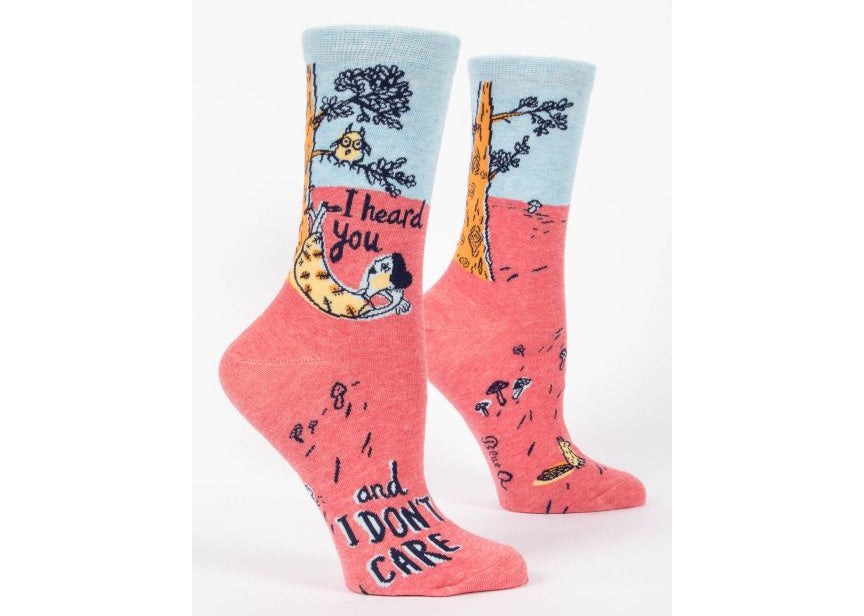 Women's I Heard You Don't Care Crew Socks - Idaho Mountain Touring