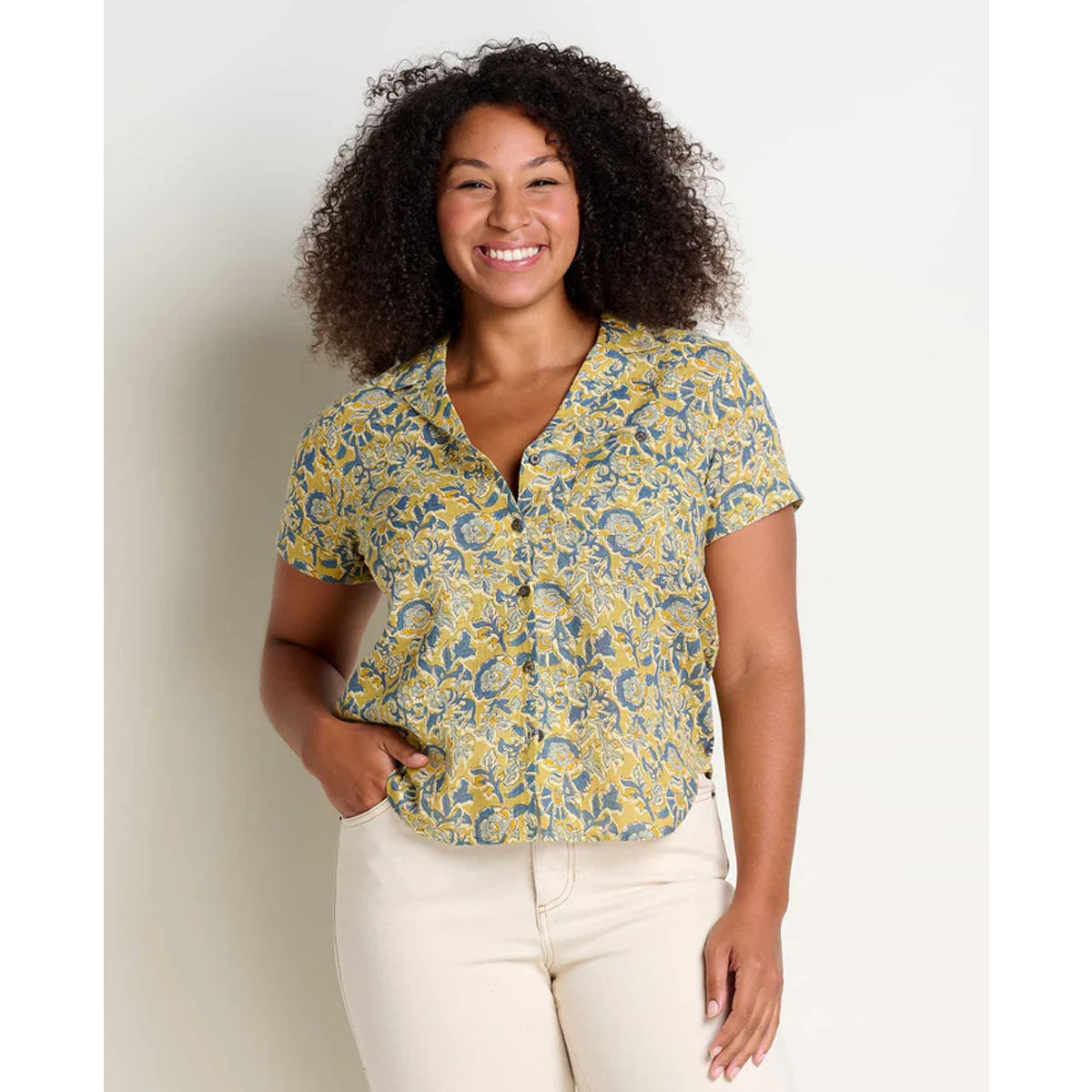 Toad&Co. Women's Camp Cove Short Sleeve Shirt Mantis Kalamkari Print