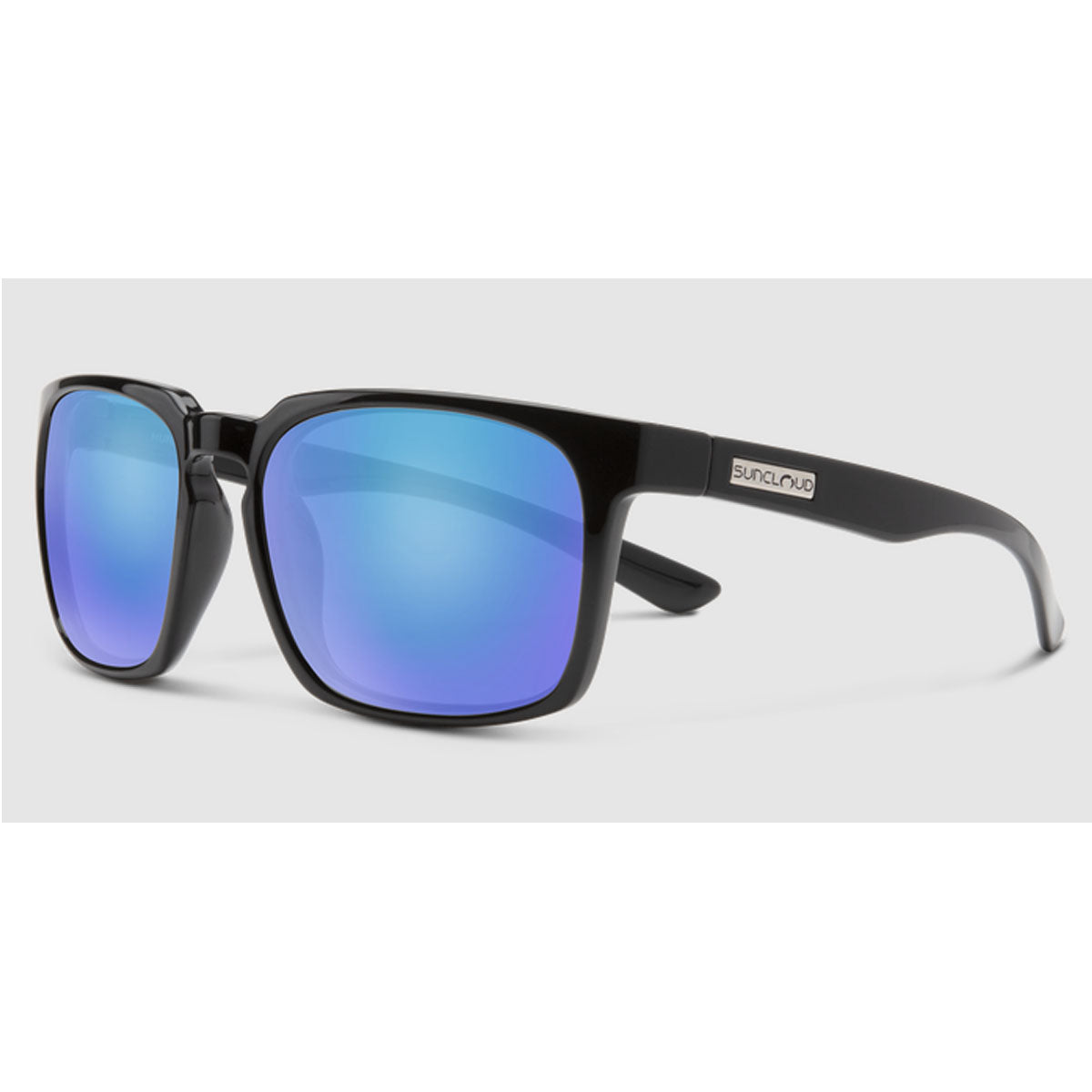 Suncloud Optics Hundo Black + Polarized Blue Mirror Lens