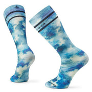 Smartwool Ski Full Cushion Groovy Tie Dye Print Over The Calf Socks Deep Navy