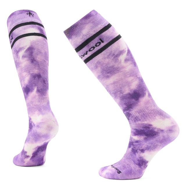 Smartwool Ski Tie Dye Print Over The Calf Socks Purple Iris