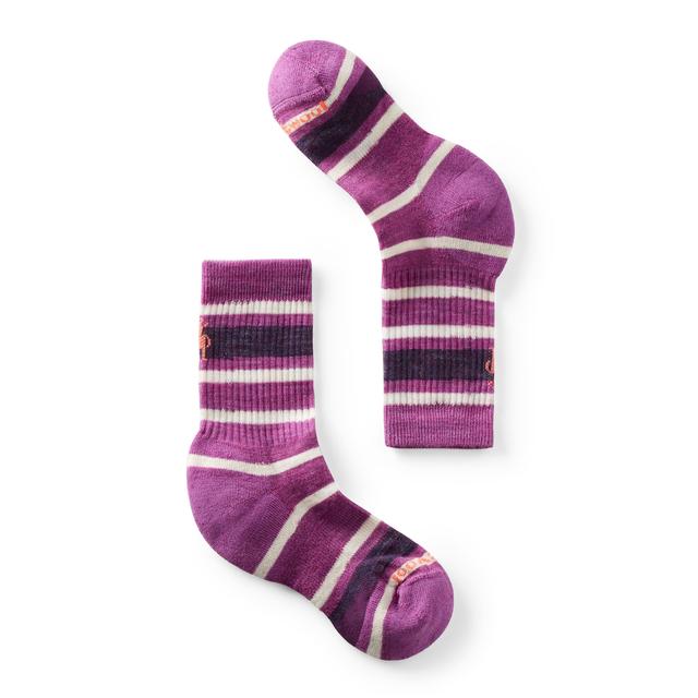 Smartwool Hike Light Cushion Striped Crew Socks Meadow Mauve