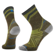 Smartwool Run Zero Cushion Mid Crew Pattern Socks Military Olive