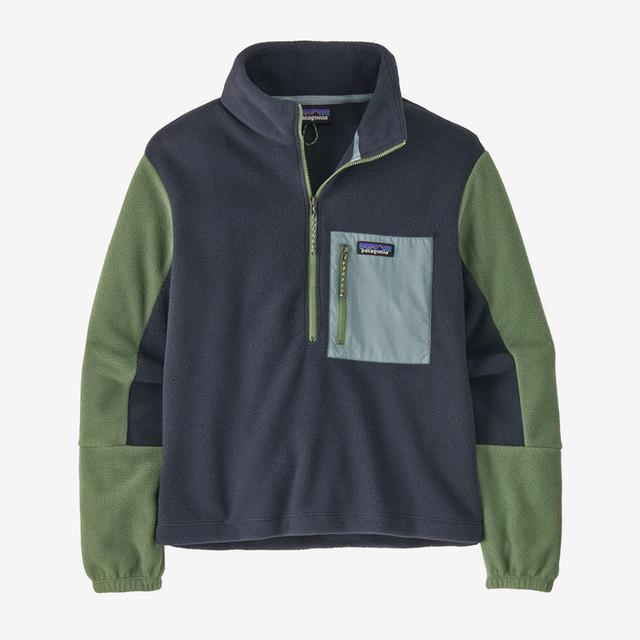 Patagonia Microdini 1/2 Zip P/o Pitch Blue w/Terrain Green