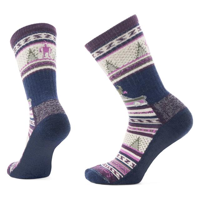 Smartwool Everyday Cozy Say It Ain't Snow Crew Socks Purple Iris