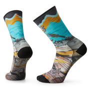 Smartwool Bike Zero Cushion Wolf Print Crew Socks Multi Color