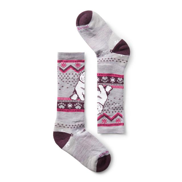 Smartwool Wintersport Polar Bear Pattern Over The Calf Socks Purple Eclipse