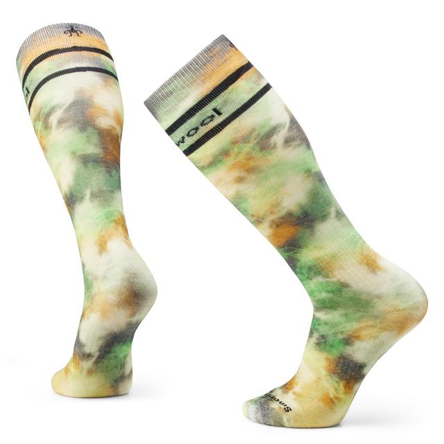 Smartwool Ski Full Cushion Groovy Tie Dye Print Over The Calf Socks Winter Moss