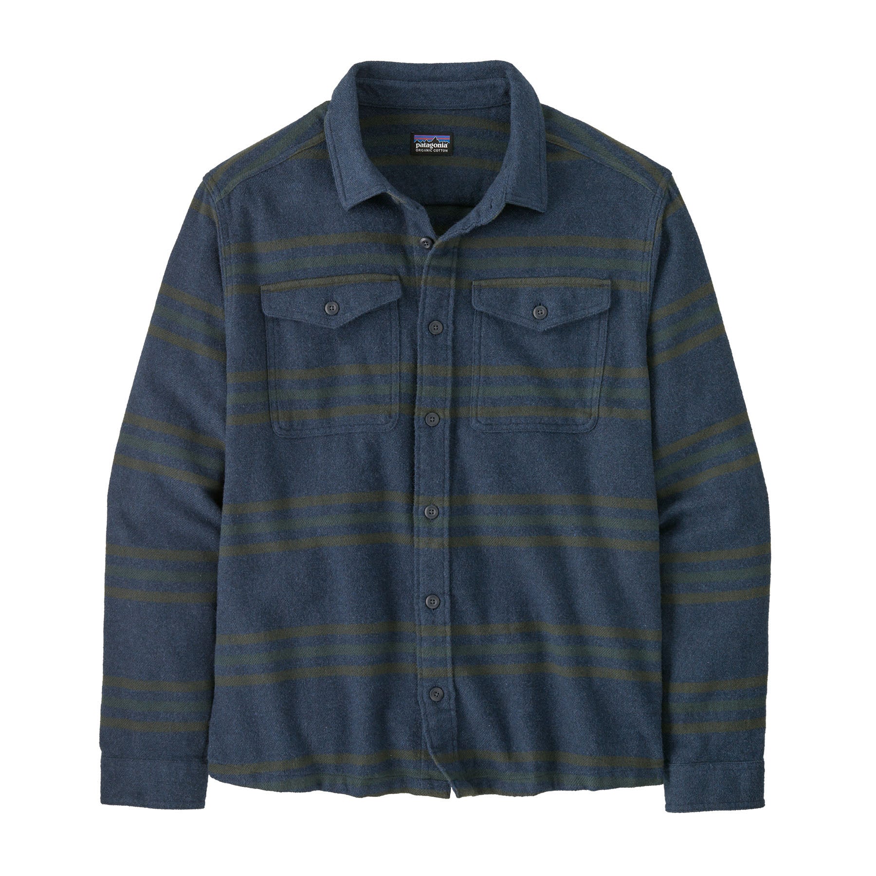 Patagonia Men's Fjord Flannel Shirt Treelined: Smolder Blue