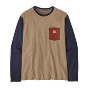 Patagonia Men's Long-Sleeved Shop Sticker Pocket Responsibili-Tee® Grayling Brown