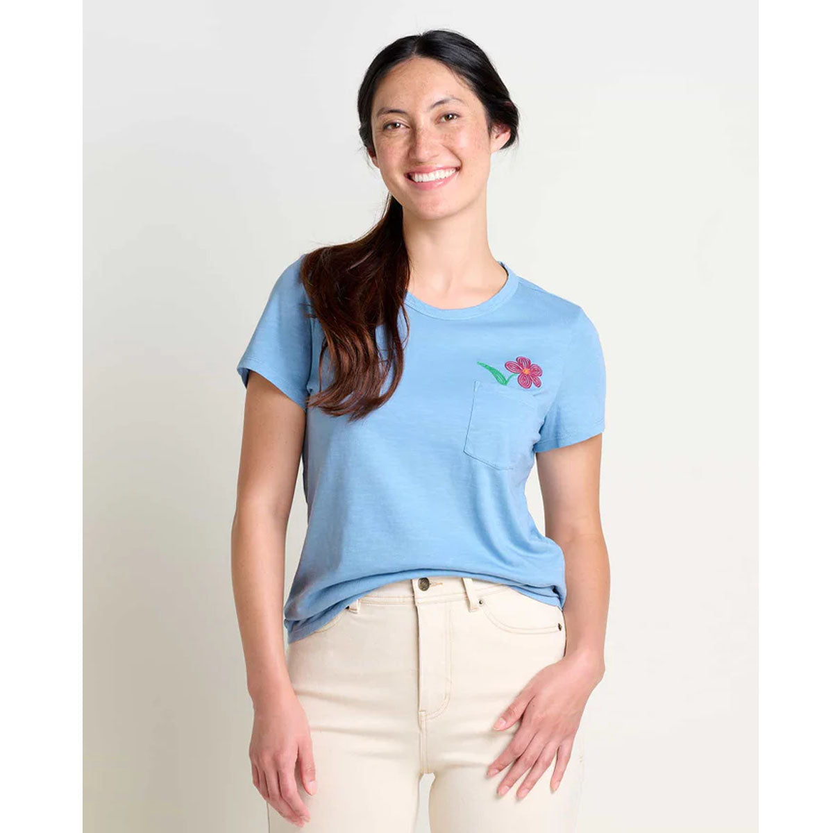 Toad&Co. Women's Primo Crew Embroidered Weathered Blue