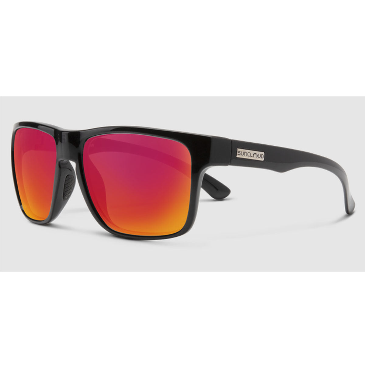 Suncloud Optics Rambler Sunglasses Black + Polarized Red Mirror Lens