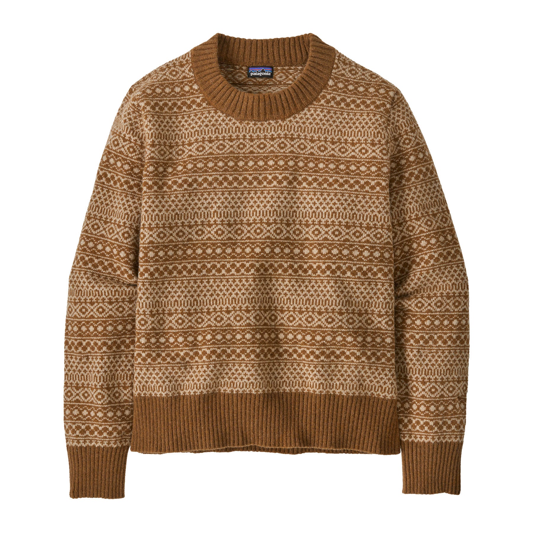 Patagonia Women s Recycled Wool Blend Crewneck Sweater Chevron Cable Natural S