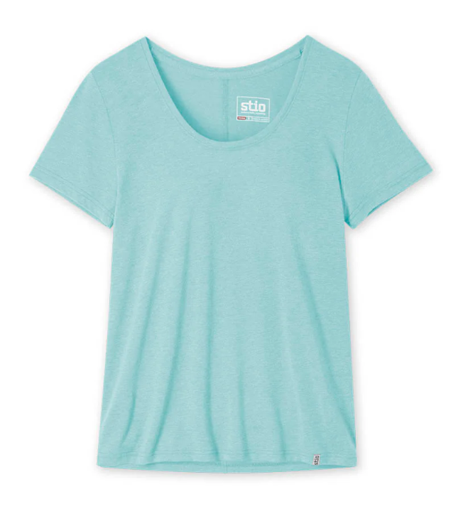 Stio Women's Divide Scoop Neck Tee SS Calming Water Heather