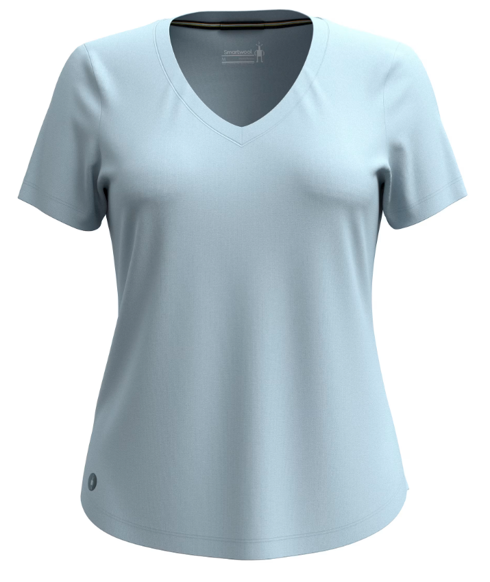 Smartwool Women's Active Ultralite V-Neck Short Sleeve Winter Sky